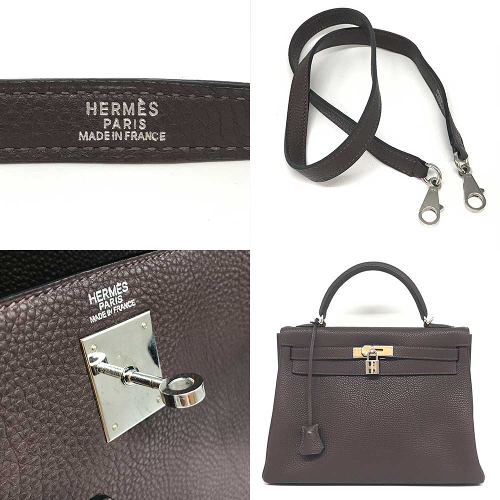 Hermes Kelly 32 Togo Handbag Brown