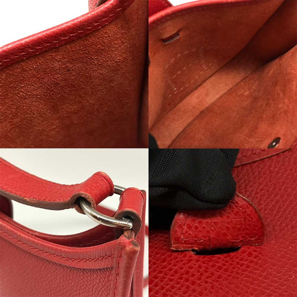 Hermes Evelyne TPM Leather Shoulder Bag Red