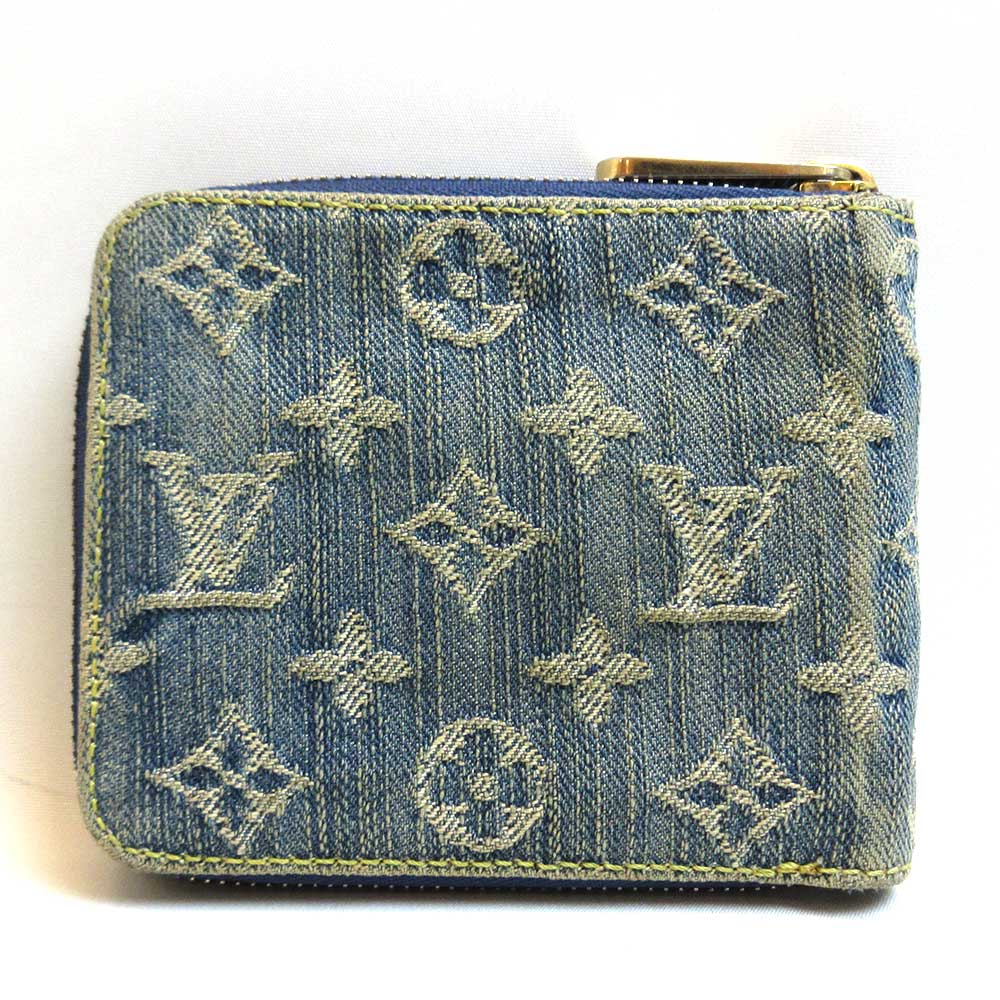 Louis Vuitton Monogram Denim Mini Zippy Wallet M95342 in Very Good Condition