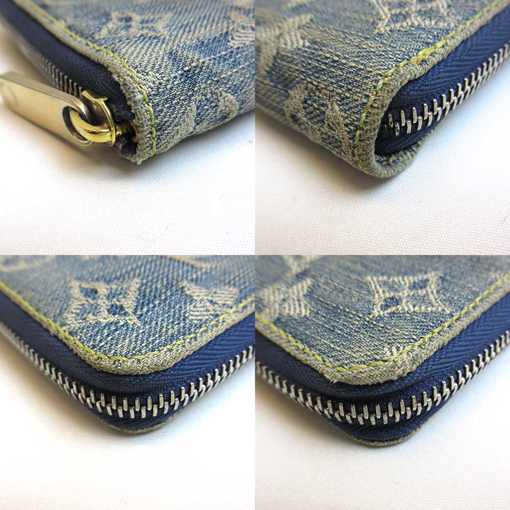 Louis Vuitton Monogram Denim Mini Zippy Wallet M95342 in Very Good Condition