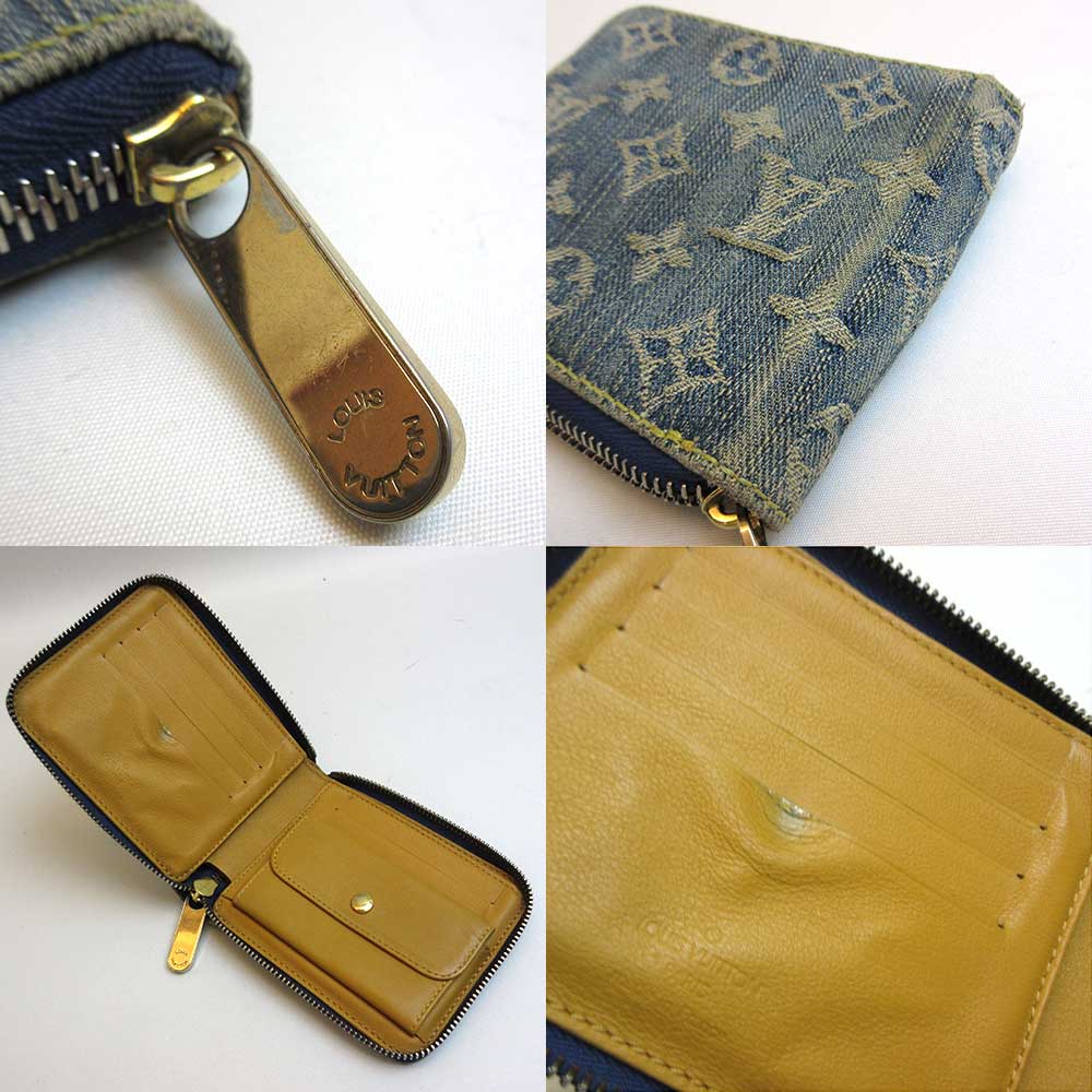 Louis Vuitton Monogram Denim Mini Zippy Wallet M95342 in Very Good Condition