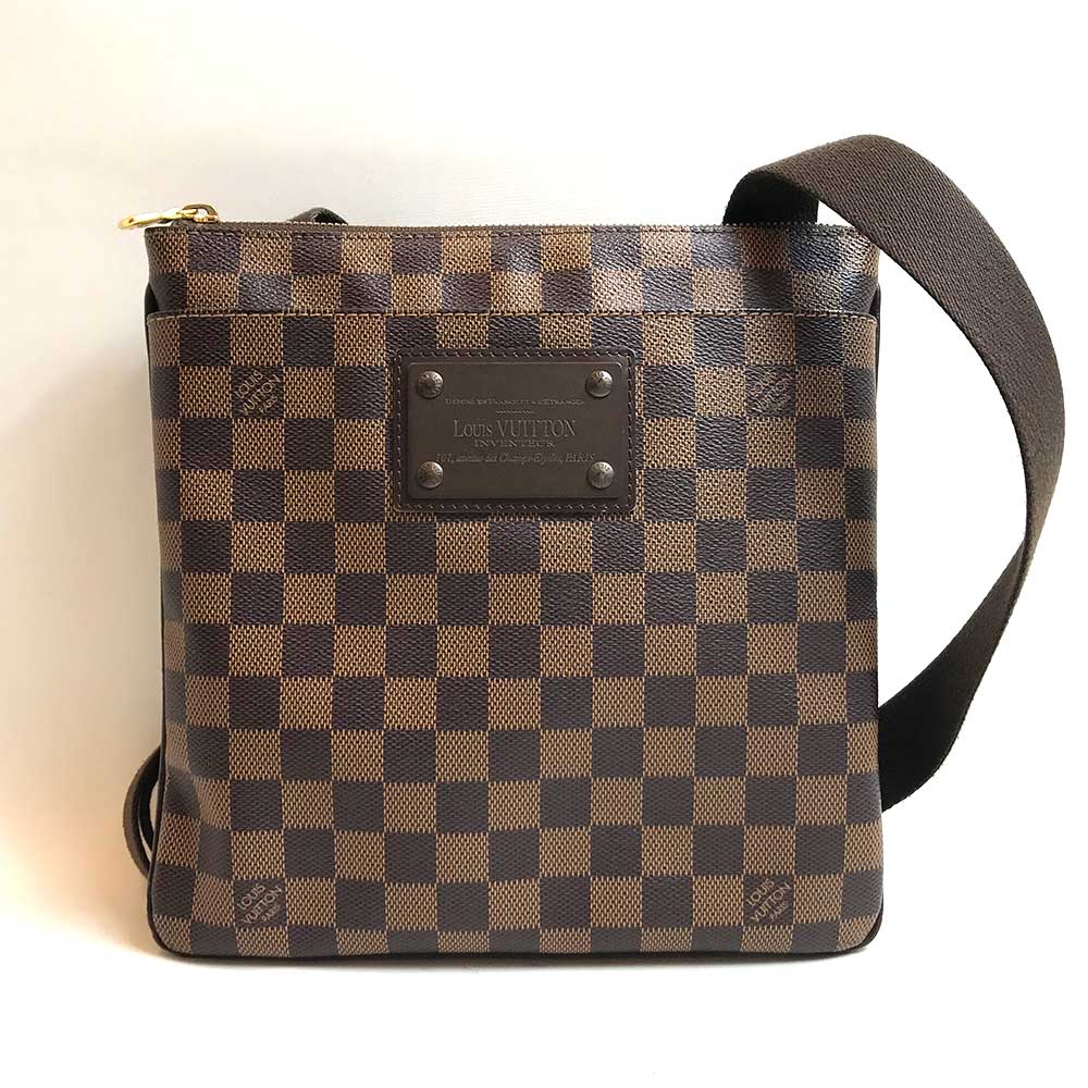 Louis Vuitton Damier Pochette Plat Brooklyn Shoulder Bag N41100 in Very Good Condition