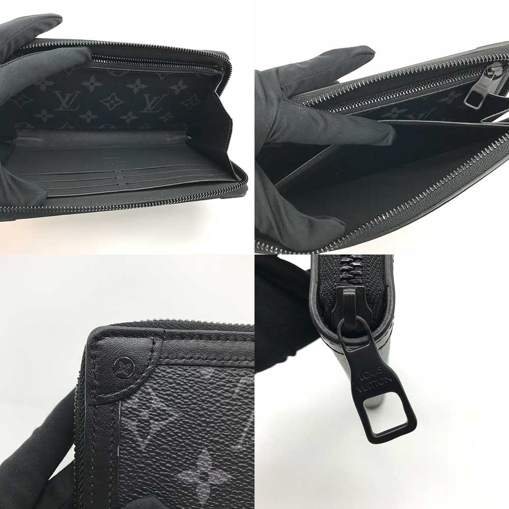 Louis Vuitton Monogram Eclipse Zippy Wallet in Very Good Condition