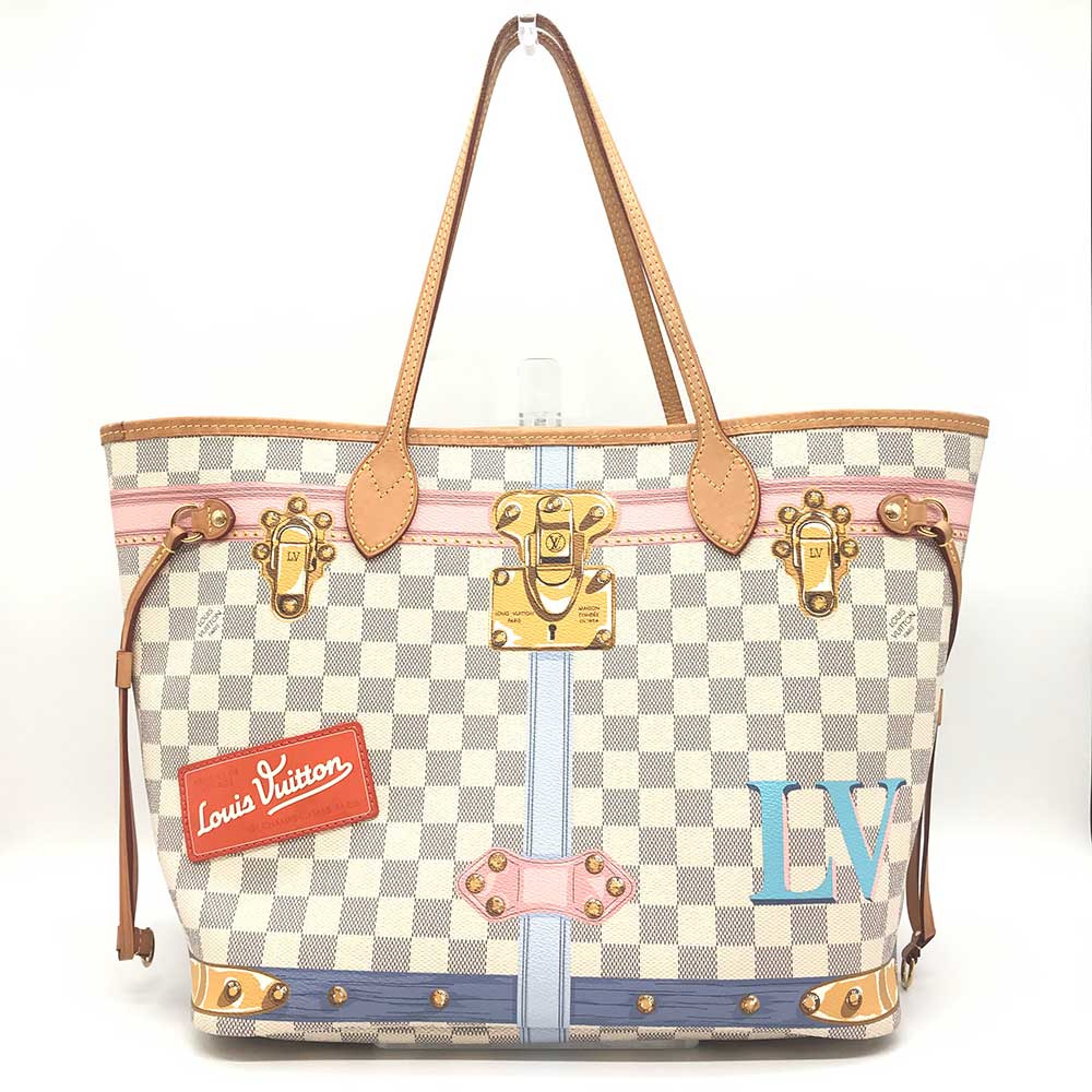 Louis Vuitton Damier Azur Neverfull MM Summer Trunk Collection Tote N41065 in Very Good Condition