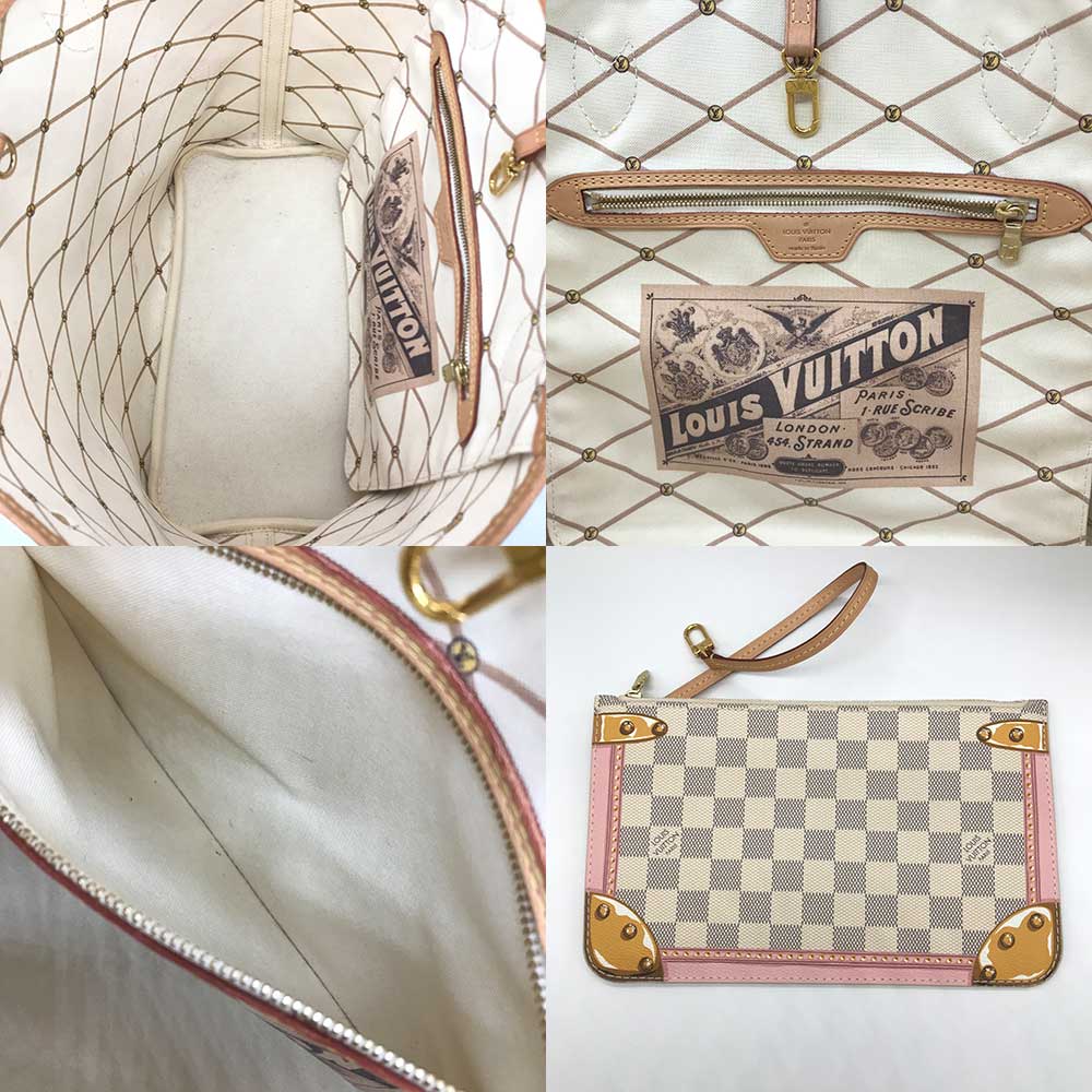 Louis Vuitton Damier Azur Neverfull MM Summer Trunk Collection Tote N41065 in Very Good Condition