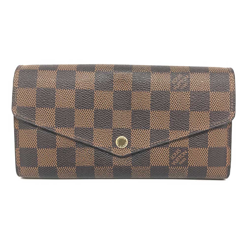 Louis Vuitton Damier Ebene Sarah Long Wallet Brown