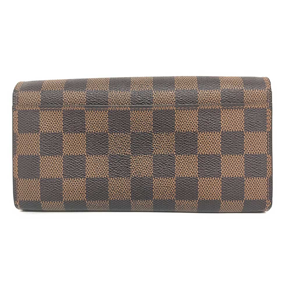 Louis Vuitton Damier Ebene Sarah Long Wallet Brown