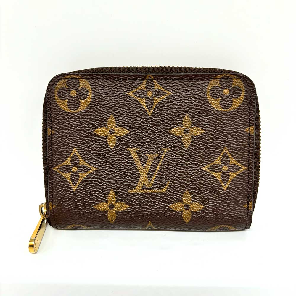 Louis Vuitton Monogram Zippy Coin Purse Wallet Brown Leather in Very Good Condition