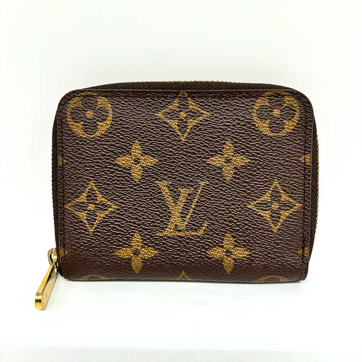 Louis Vuitton Monogram Zippy Coin Purse Wallet Brown Leather