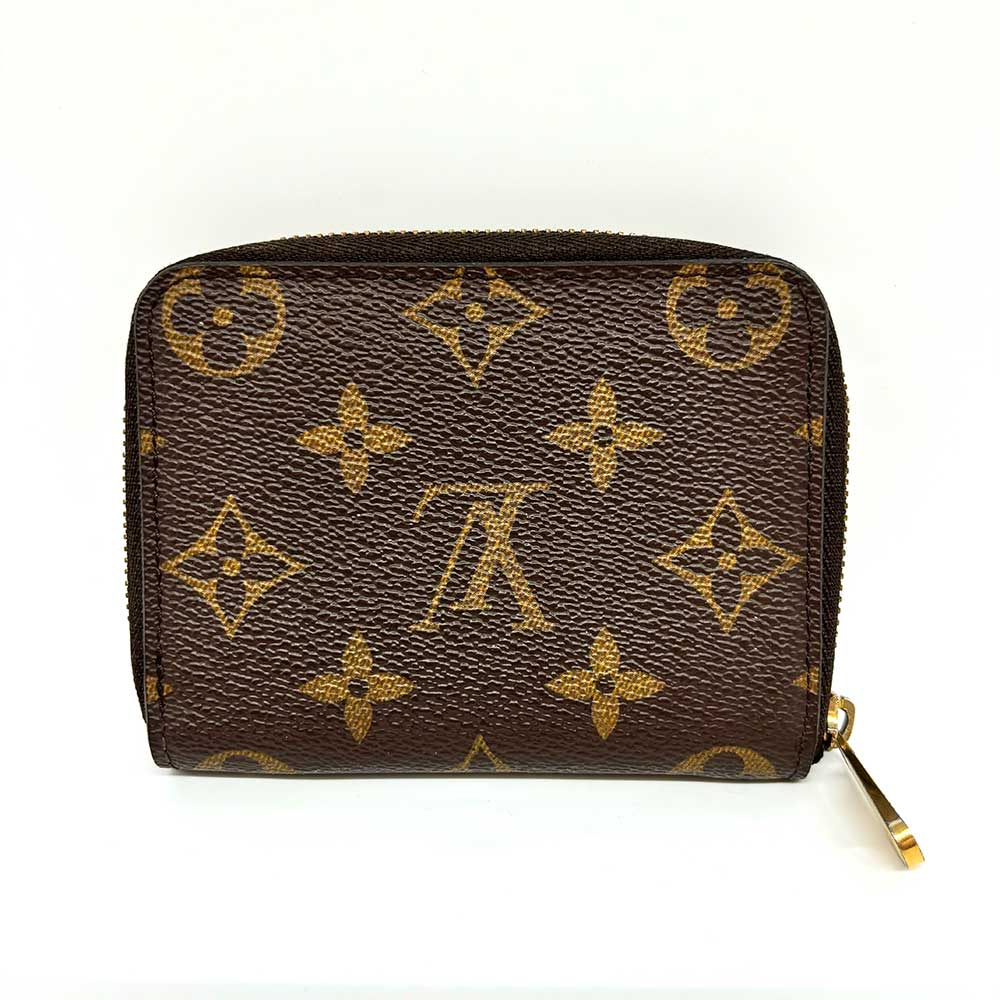 Louis Vuitton Monogram Zippy Coin Purse Wallet Brown Leather in Very Good Condition