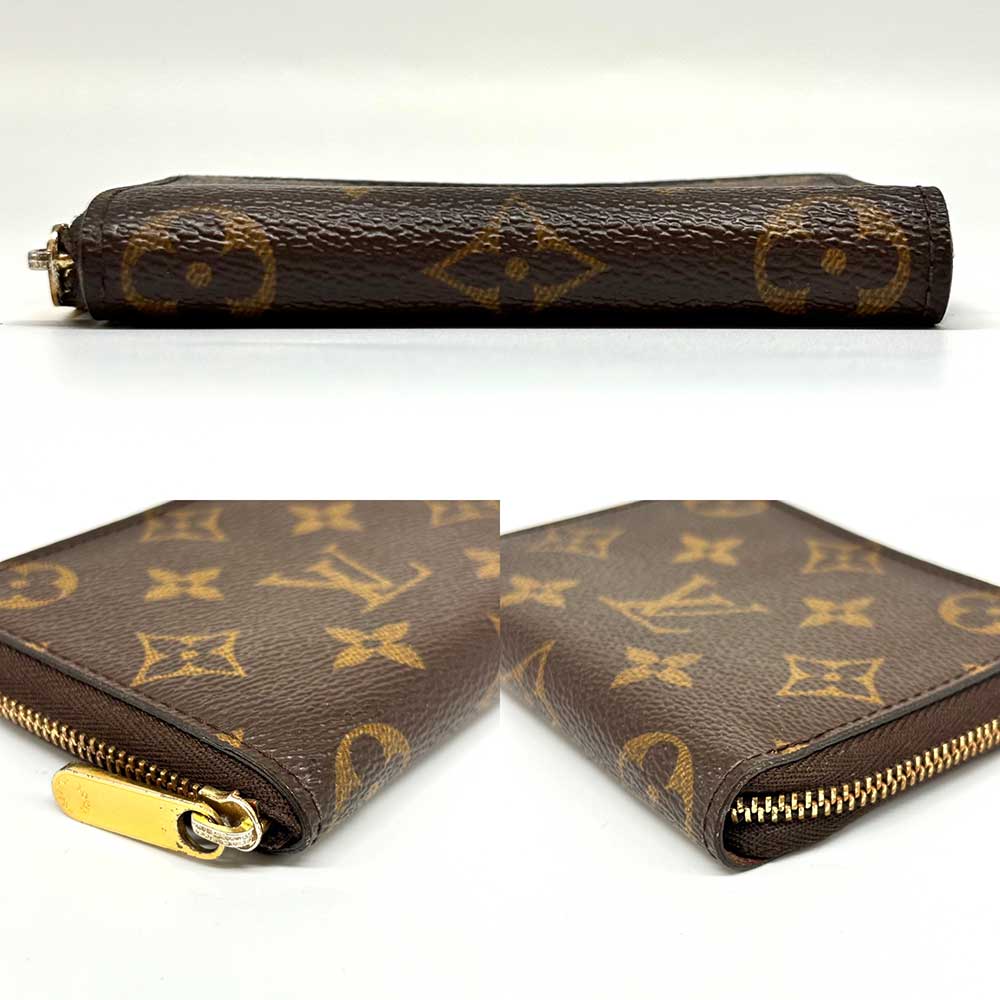 Louis Vuitton Monogram Zippy Coin Purse Wallet Brown Leather in Very Good Condition