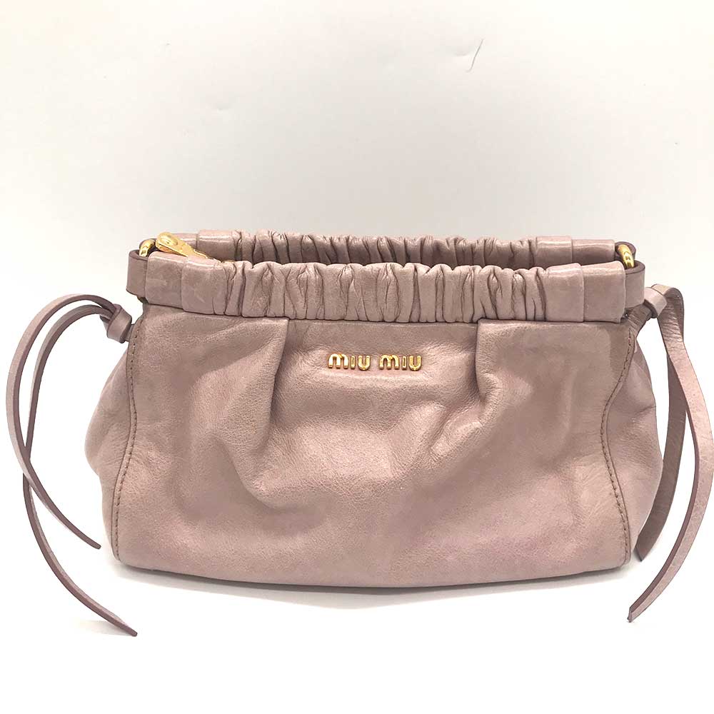 Miu Miu Pink Leather Shoulder Bag in Very Good Condition