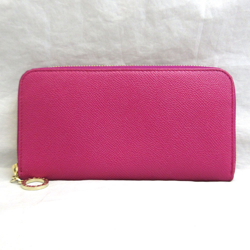 Bvlgari Leather Long Wallet Pink