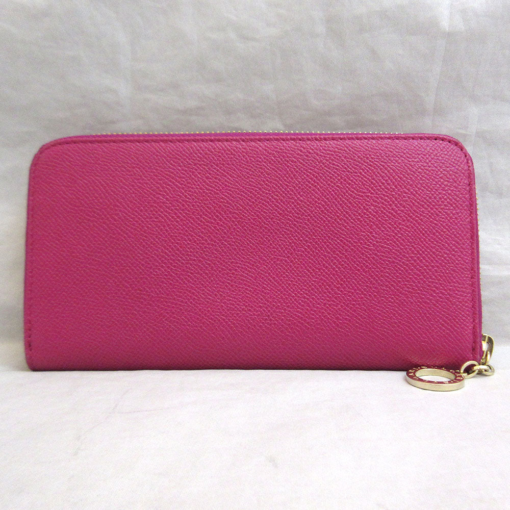 Bvlgari Leather Long Wallet Pink