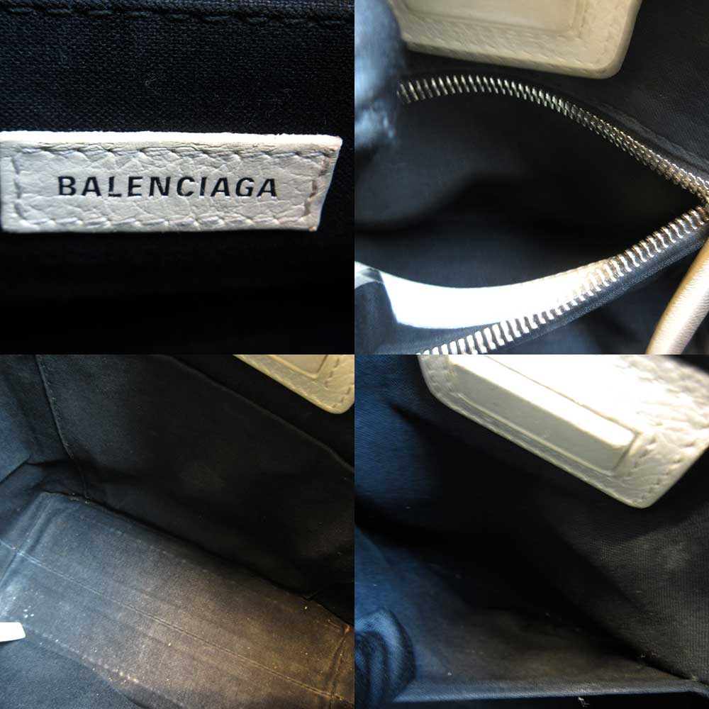 Balenciaga Leather Shopping Tote XXS White Handbag