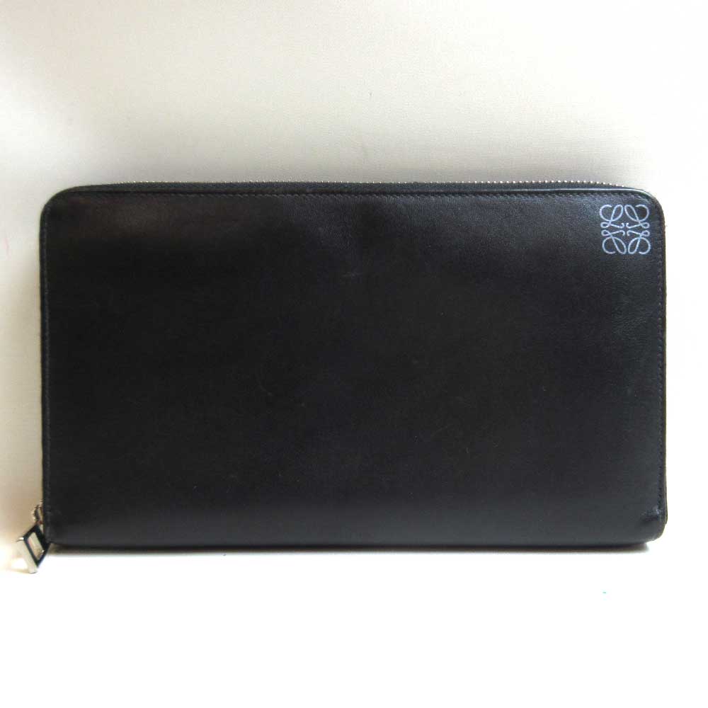 Loewe Leather Organizer Long Wallet Black