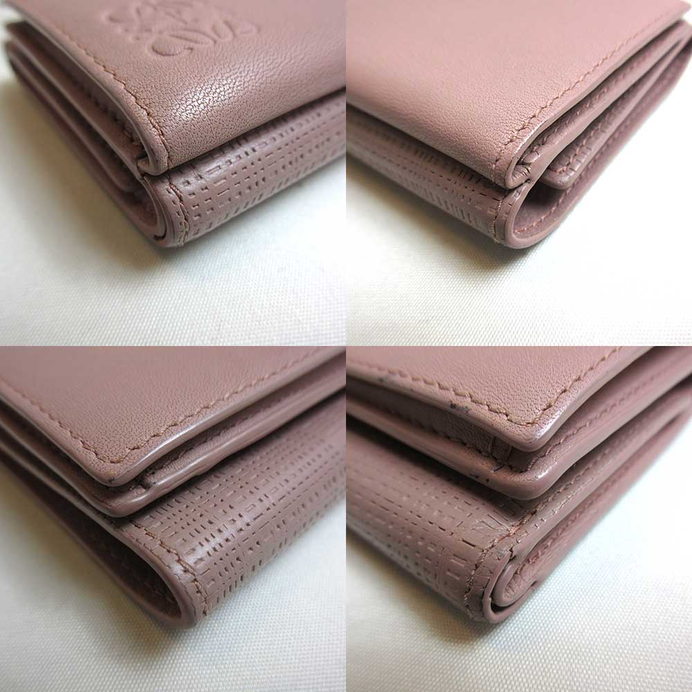 Loewe Leather Trifold Wallet Pink