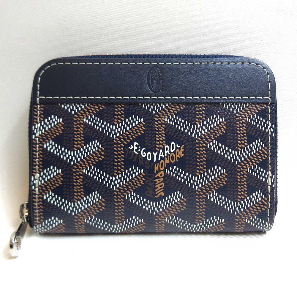 Goyard Matignon PM PVC Wallet Navy Yellow Coin Case in Very Good Condition