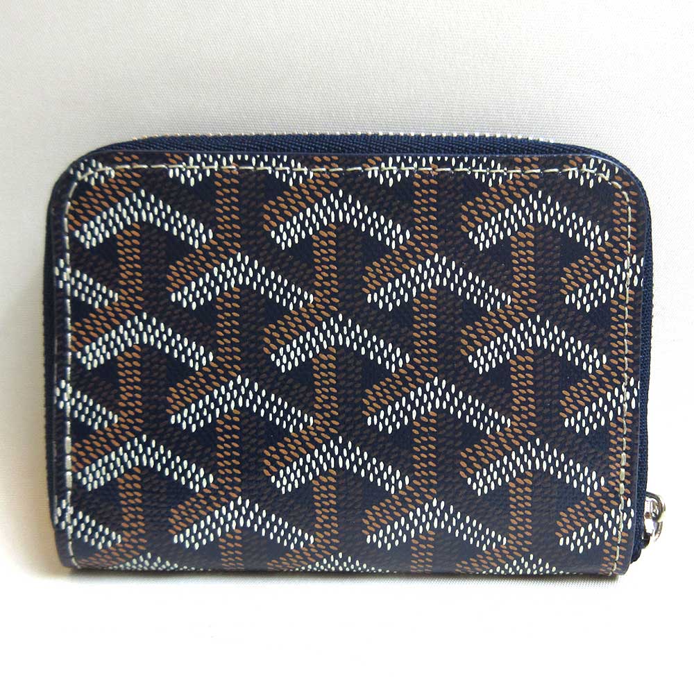 Goyard Matignon PM PVC Wallet Navy Yellow Coin Case in Very Good Condition