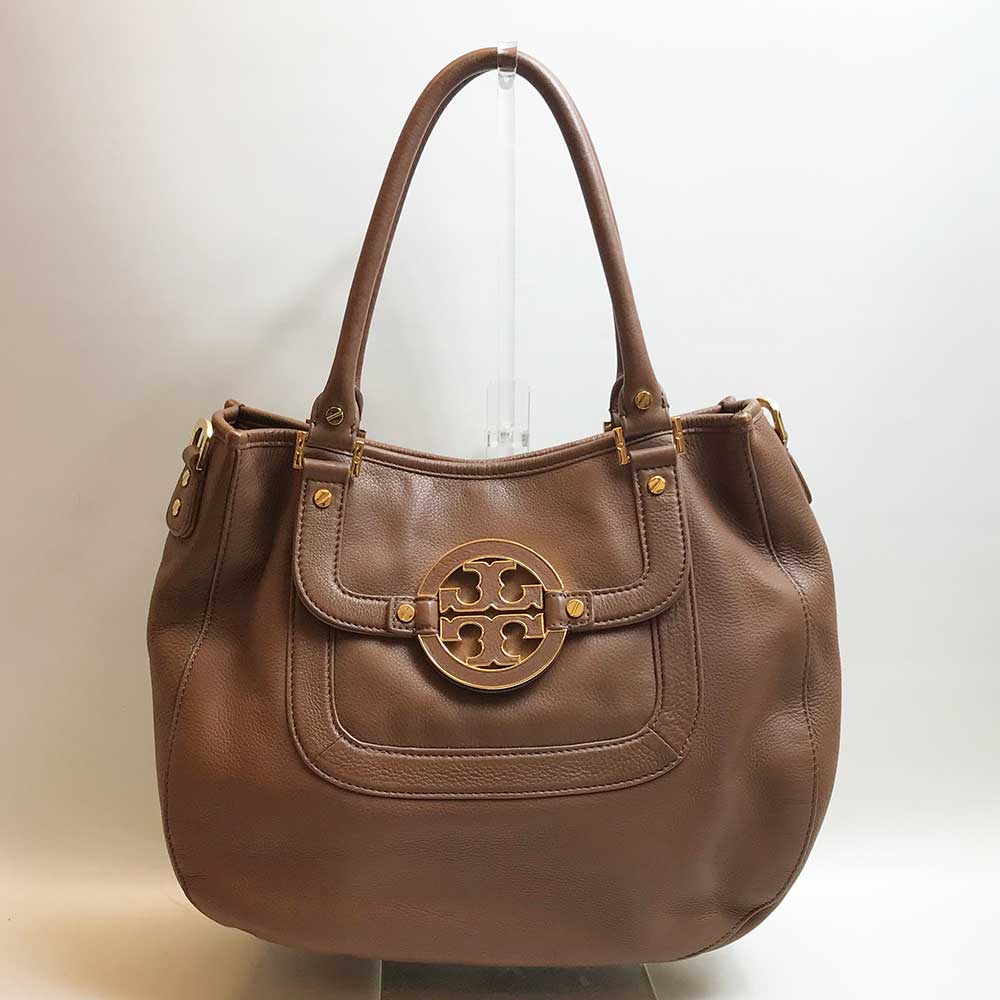 Tory Burch Leather 2-Way Shoulder Bag Brown