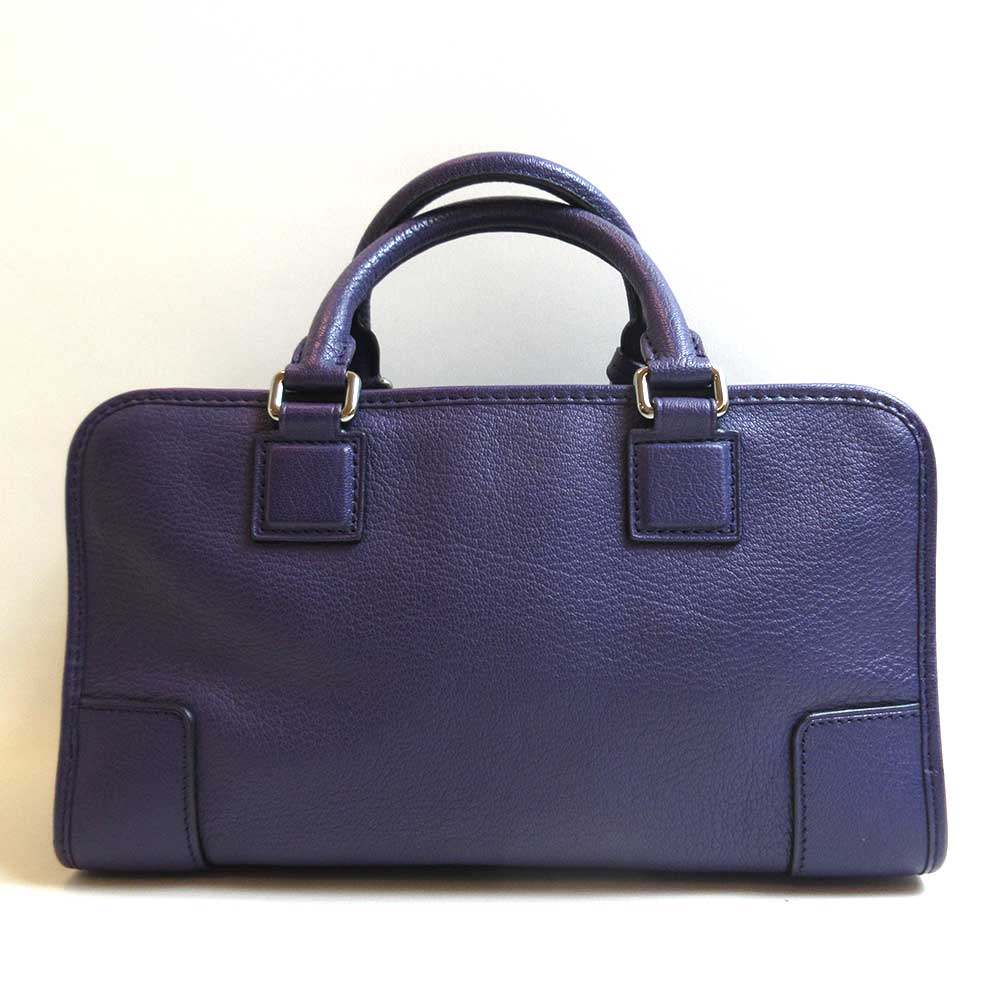 Loewe Leather Amazona 28 Handbag Purple