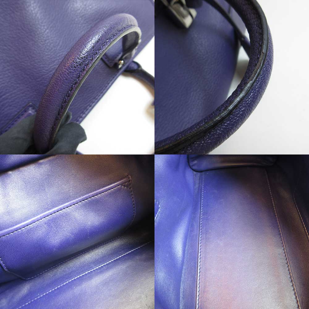 Loewe Leather Amazona 28 Handbag Purple