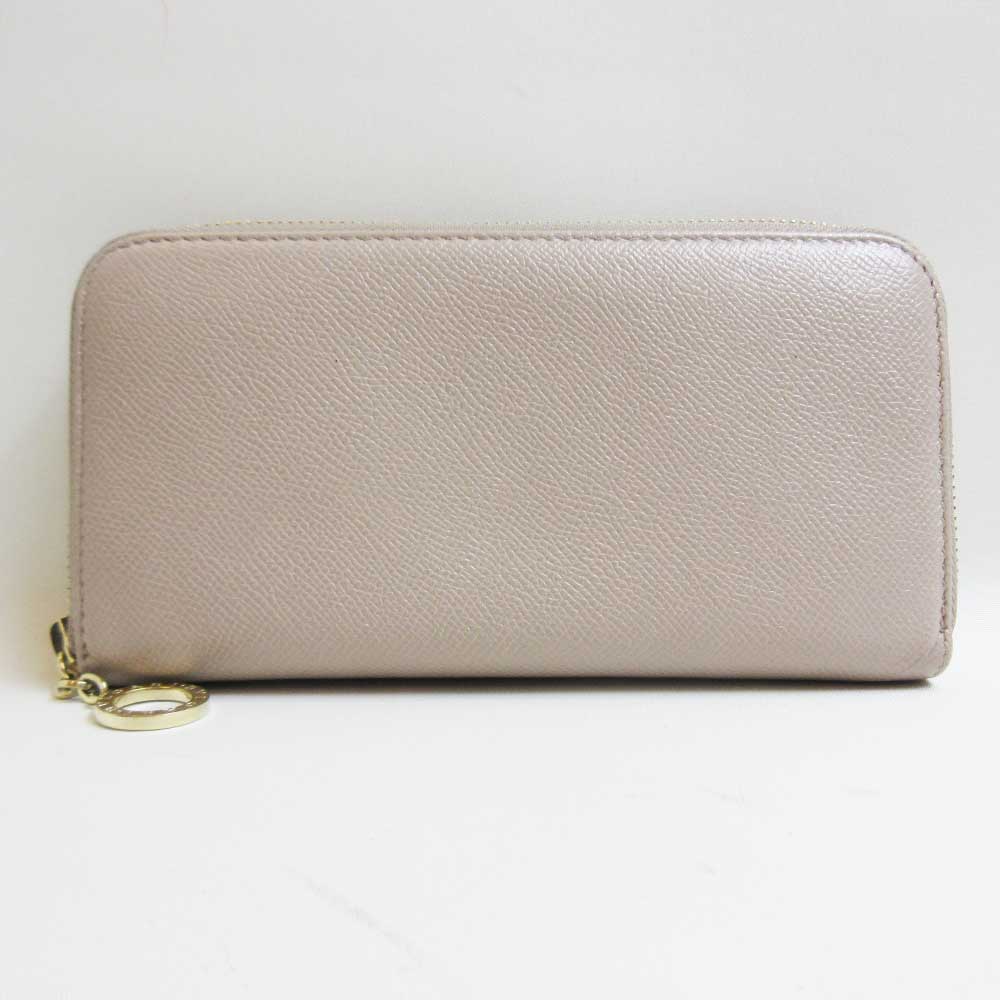 Bvlgari Leather Zip-Around Long Wallet in Very Good Condition