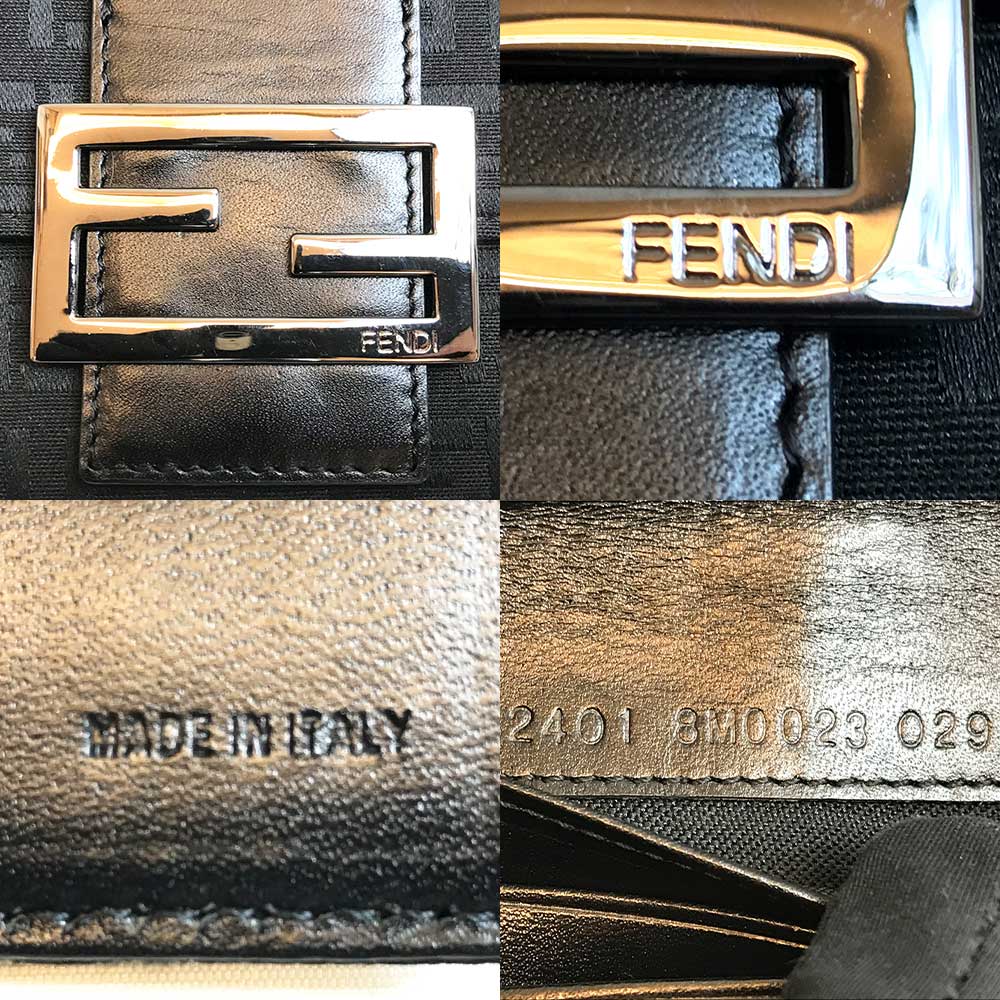 Fendi Zucca Canvas Leather Trifold Wallet 8M0023 in Very Good Condition