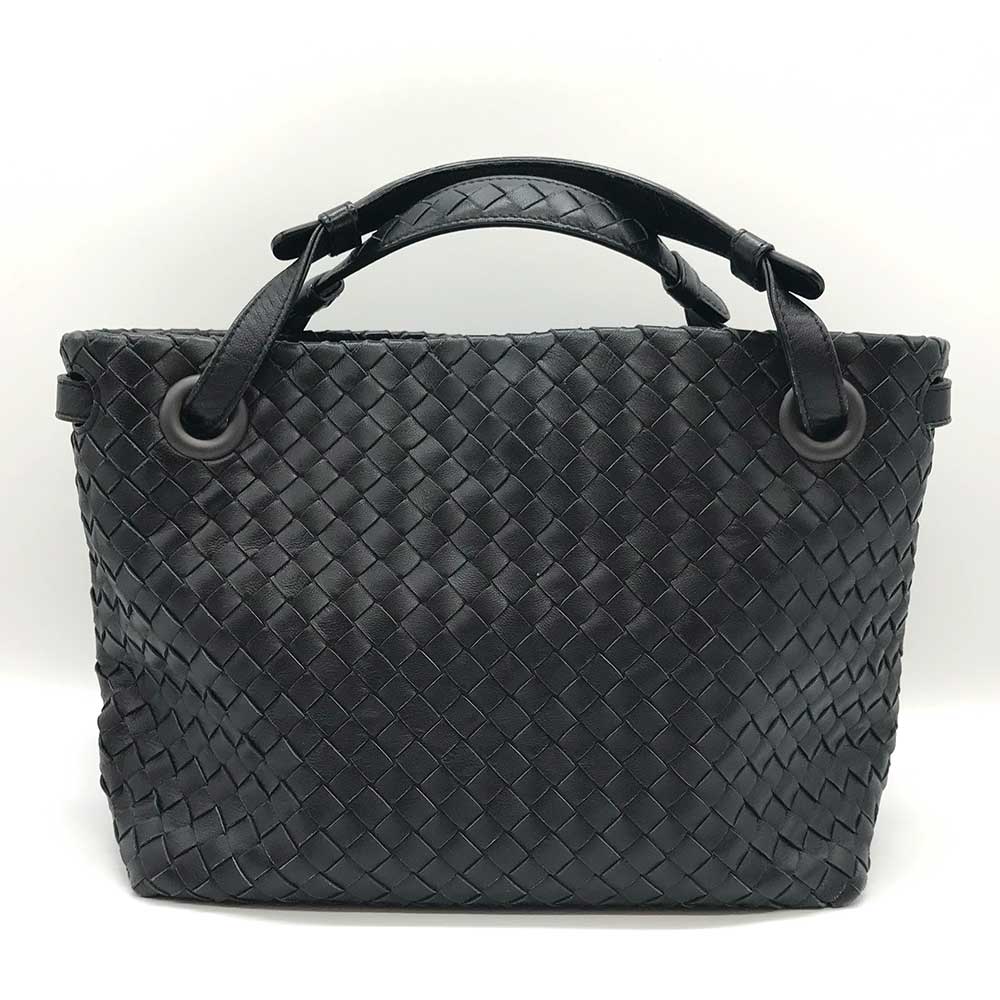 Bottega Veneta Intrecciato Leather Tote Bag Black in Very Good Condition