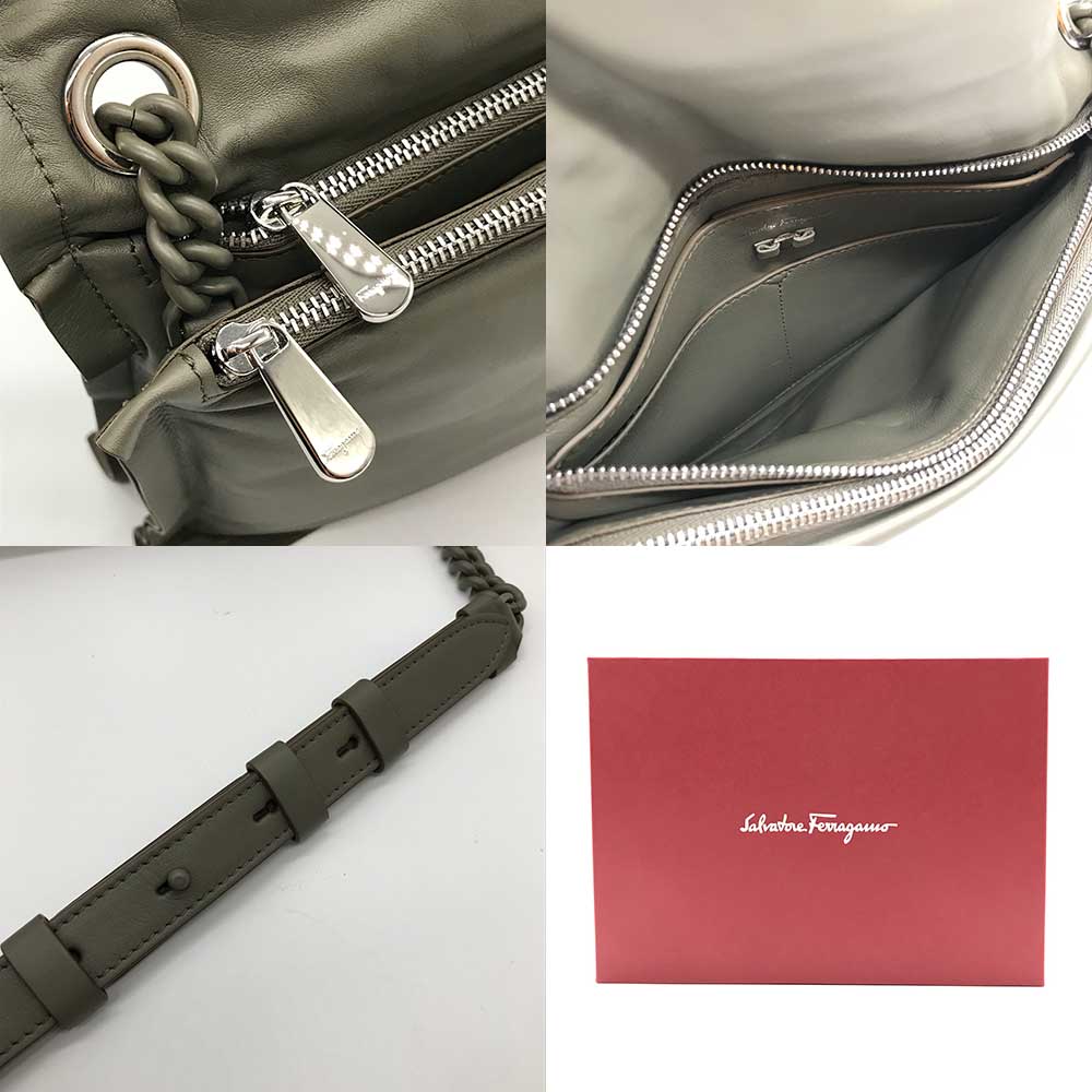 Salvatore Ferragamo Leather Chain Shoulder Bag 21I287