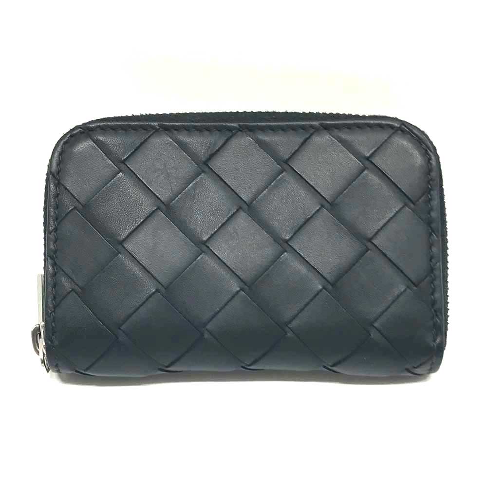 Bottega Veneta Intrecciato Calfskin Coin Purse Black