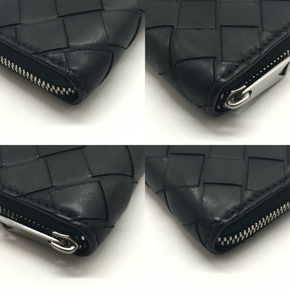 Bottega Veneta Intrecciato Calfskin Coin Purse Black