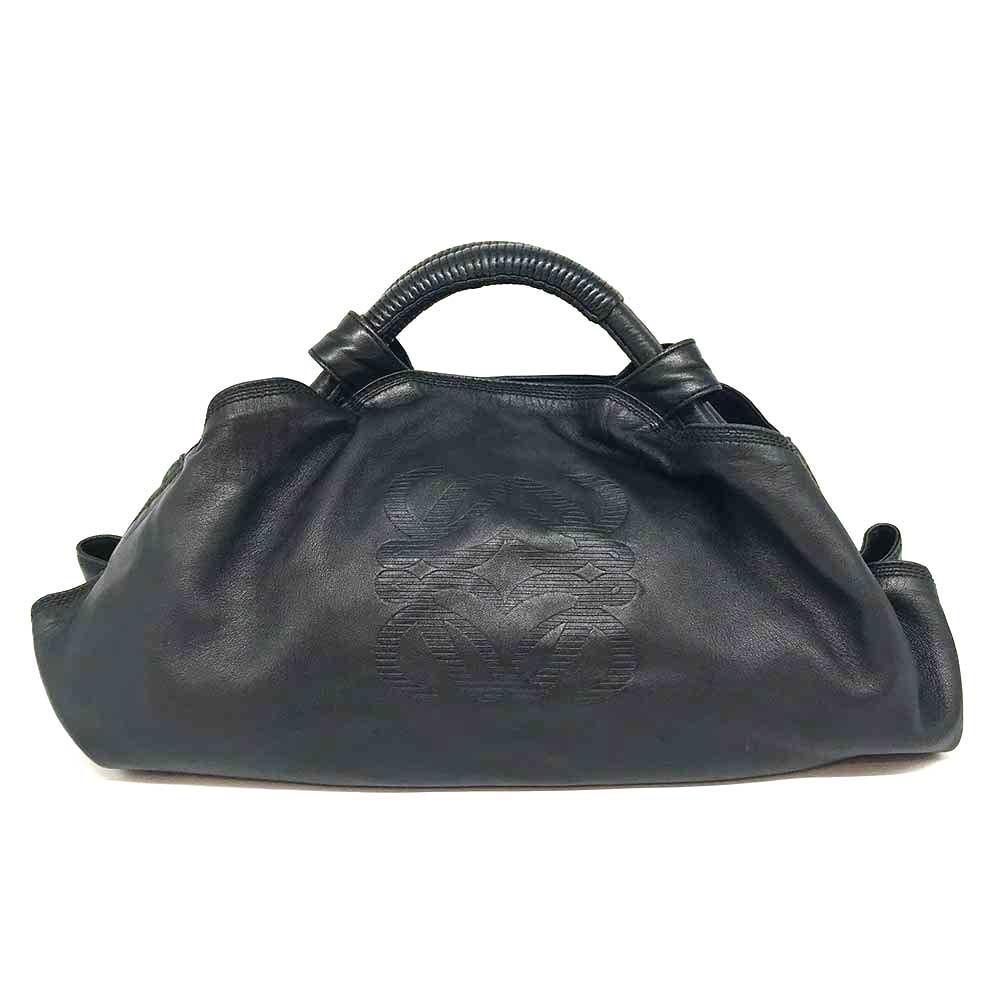 Loewe Nappa Aire Handbag Anagram Leather Black Lambskin in Very Good Condition