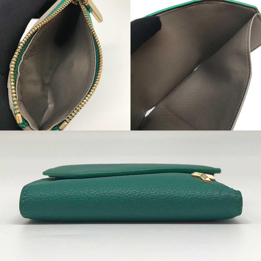 Tiffany & Co Goat Leather Emerald T Wallet