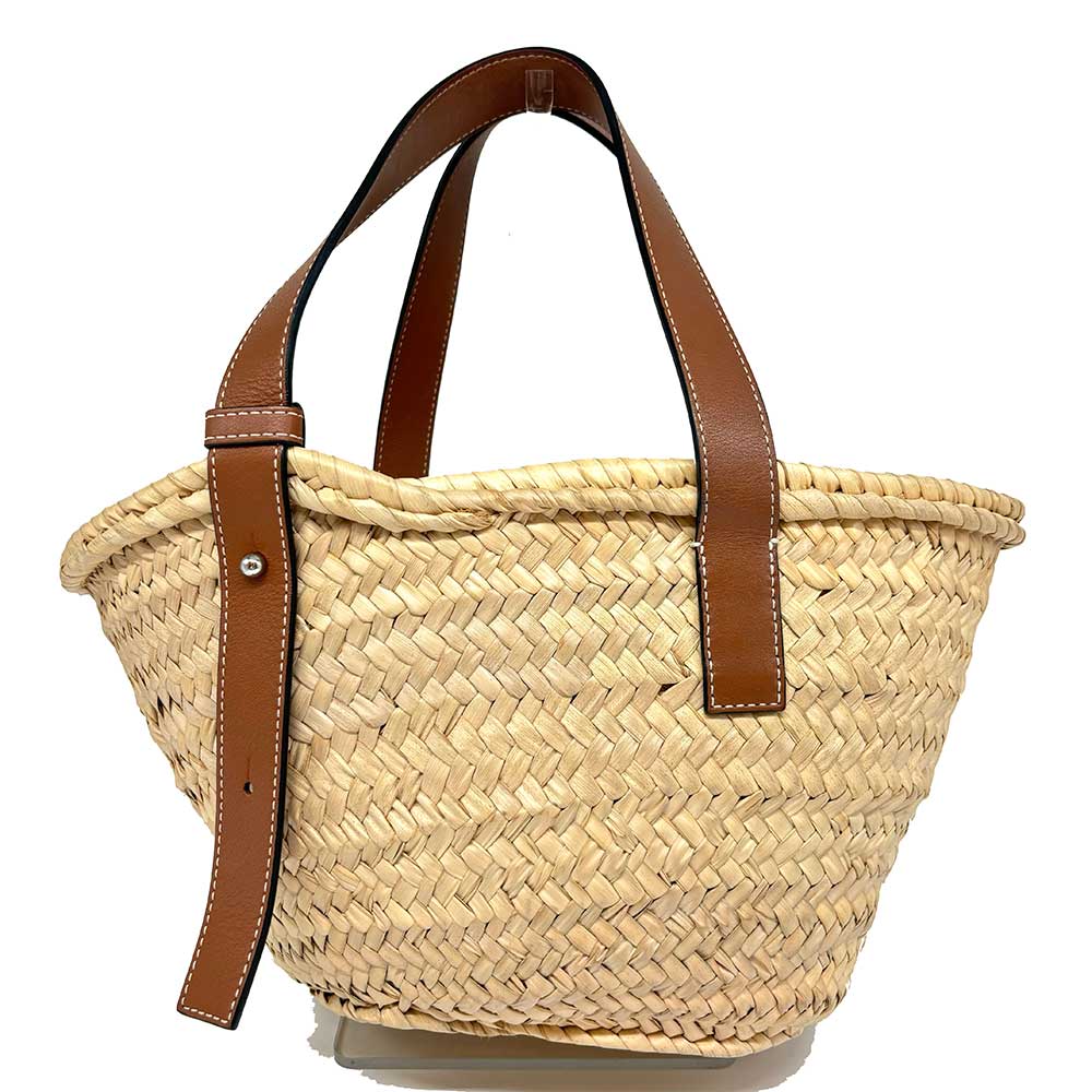 Loewe Small Basket Bag Palm Leaf Calf