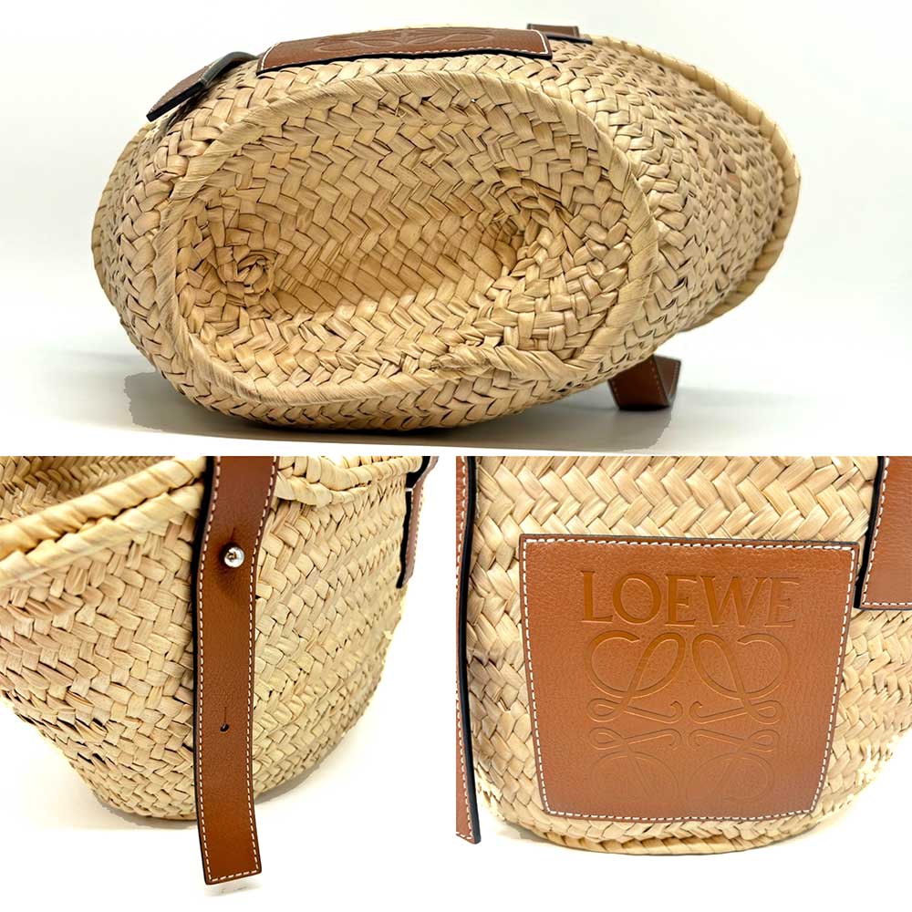 Loewe Small Basket Bag Palm Leaf Calf