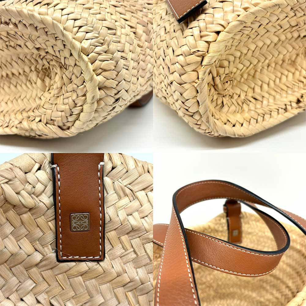 Loewe Small Basket Bag Palm Leaf Calf