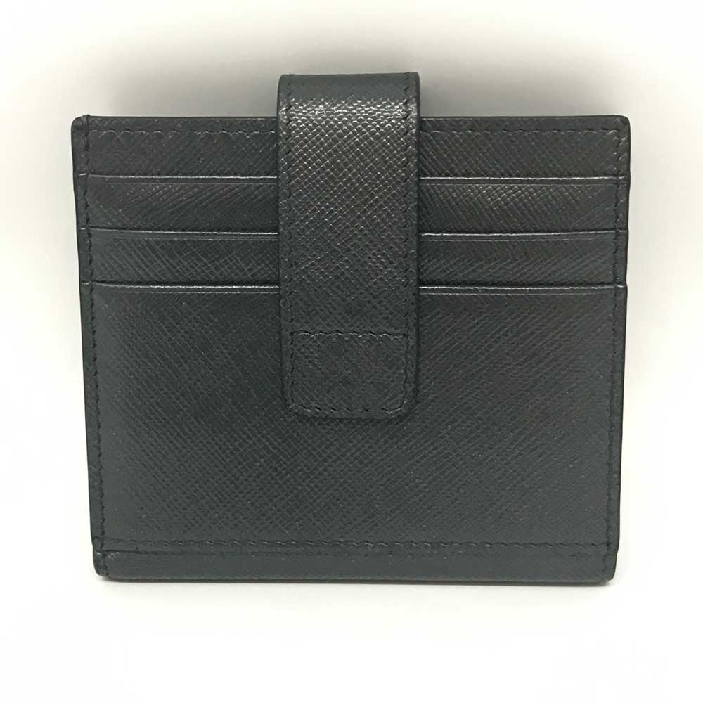 Prada Saffiano Leather Card Case Black