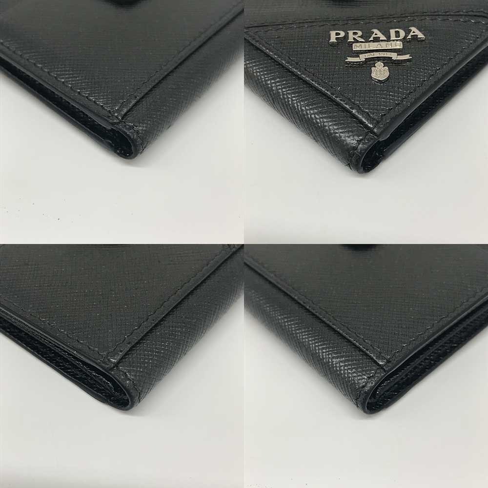 Prada Saffiano Leather Card Case Black