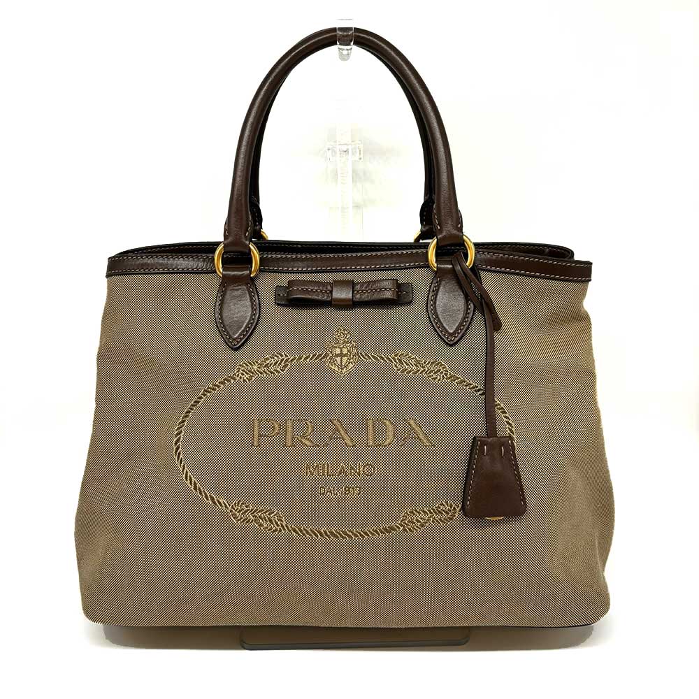 Prada Canvas Tote Bag 1BA579 in Great Condition