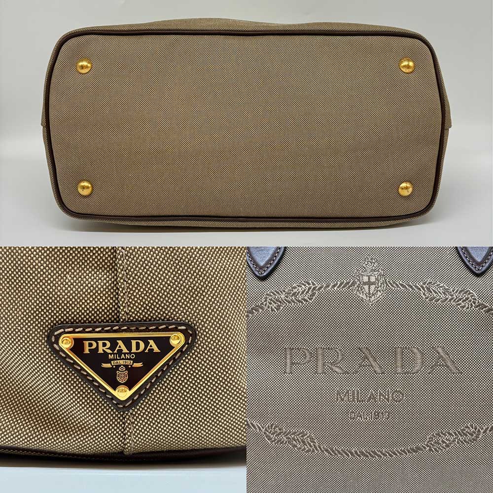 Prada Canvas Tote Bag 1BA579 in Great Condition