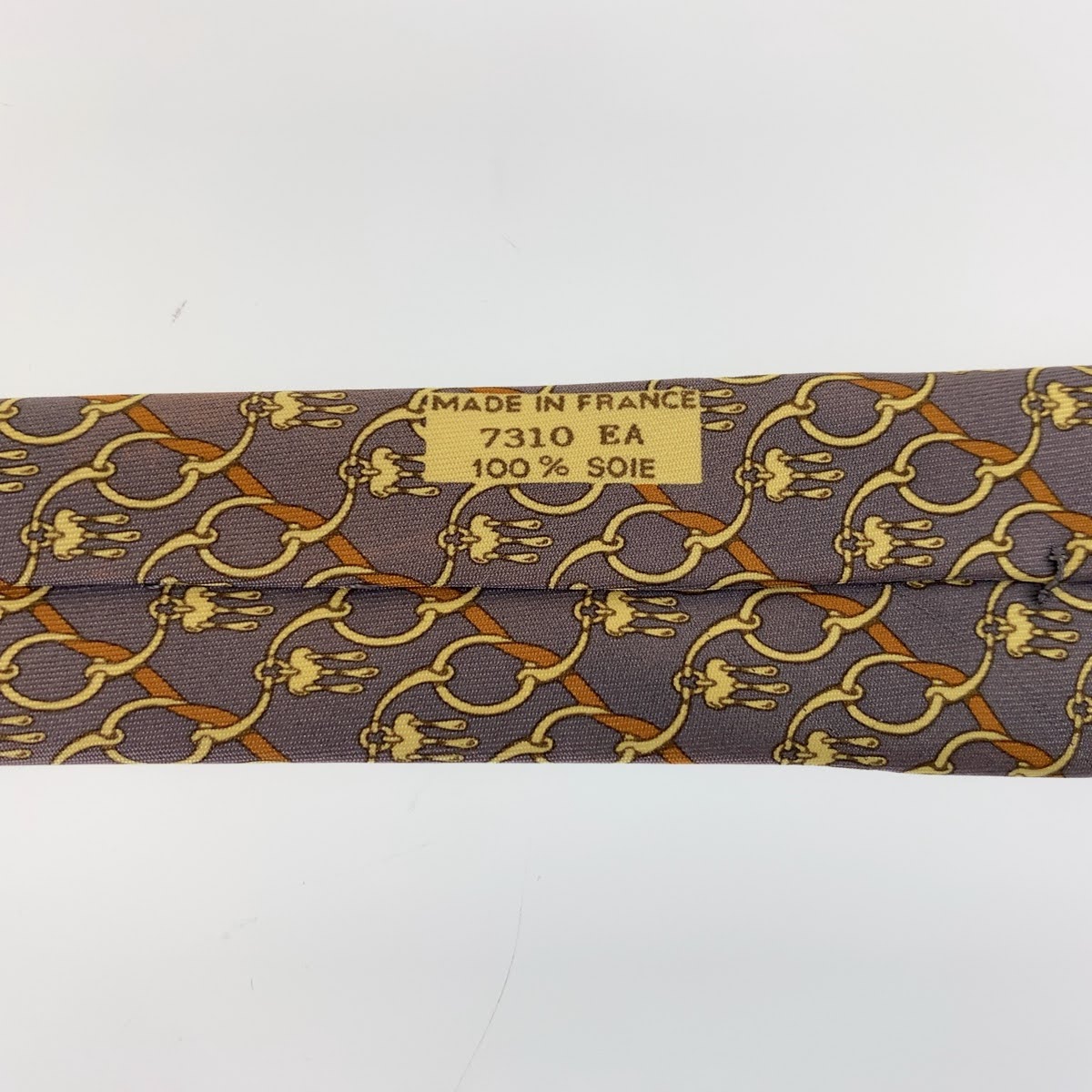 Hermes Silk Chain Pattern Tie 300321 in Very Good Condition