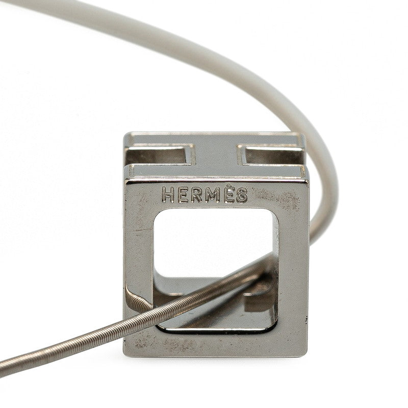 Hermes Caged d'H Necklace H Cube Silver Yellow Metal in Great Condition