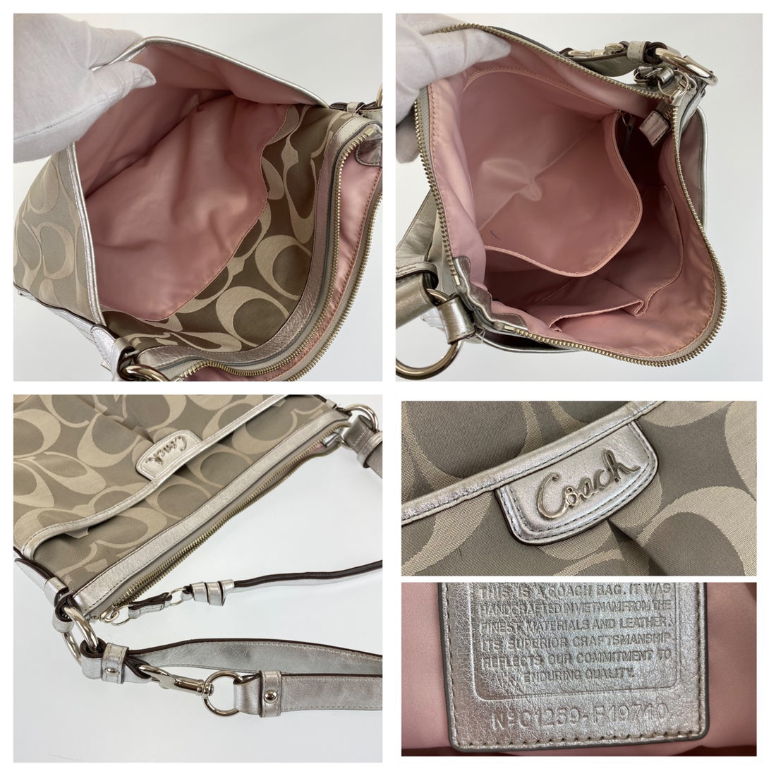 Coach Signature Canvas/Leather Shoulder Bag C1259-F19740