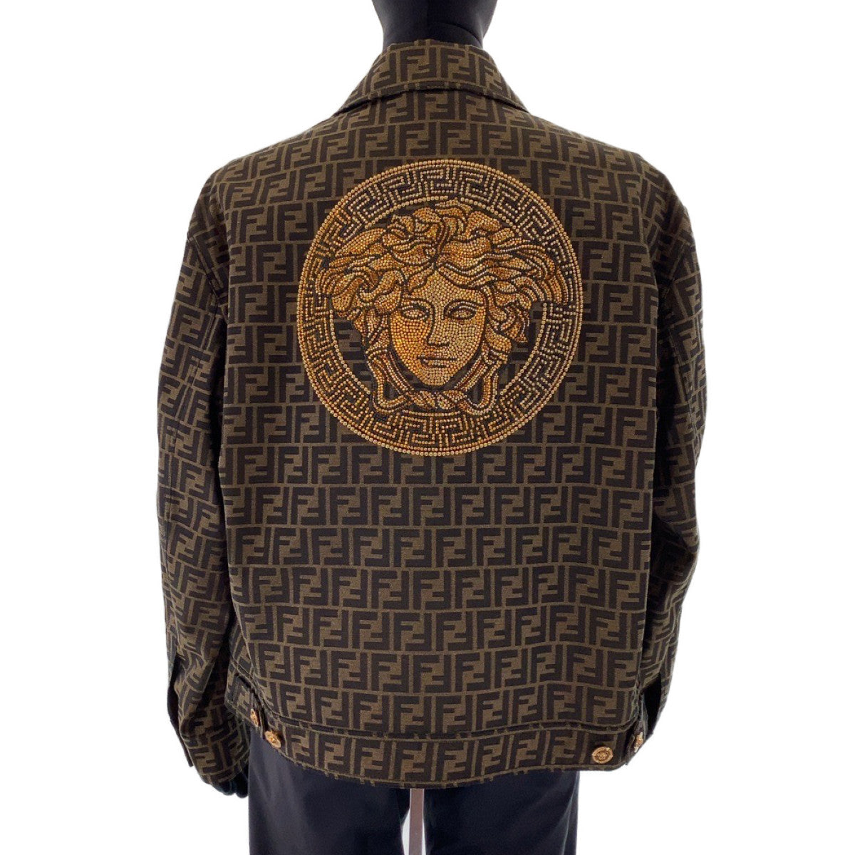 Fendi Fendace Zucca Medusa Jacquard Blazer Jacket 52 in Excellent Condition