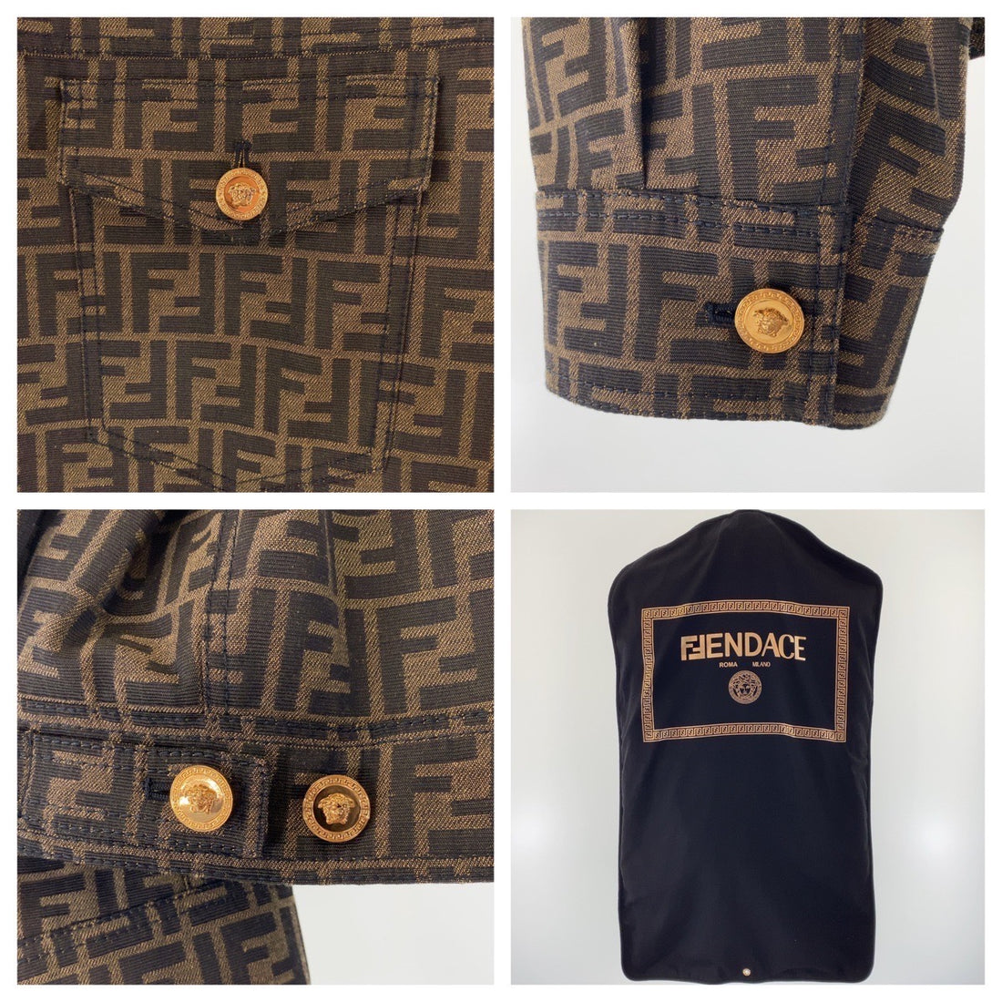 Fendi Fendace Zucca Medusa Jacquard Blazer Jacket in Excellent Condition