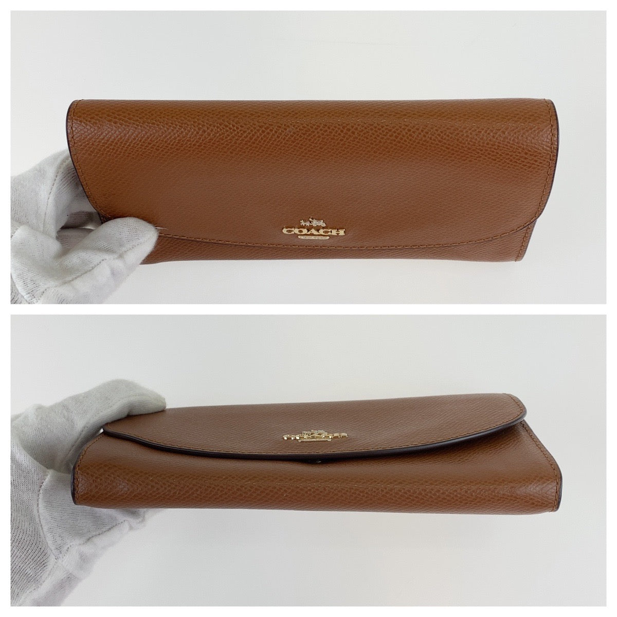 Coach Brown Leather Long Wallet 304883 in Good Condition