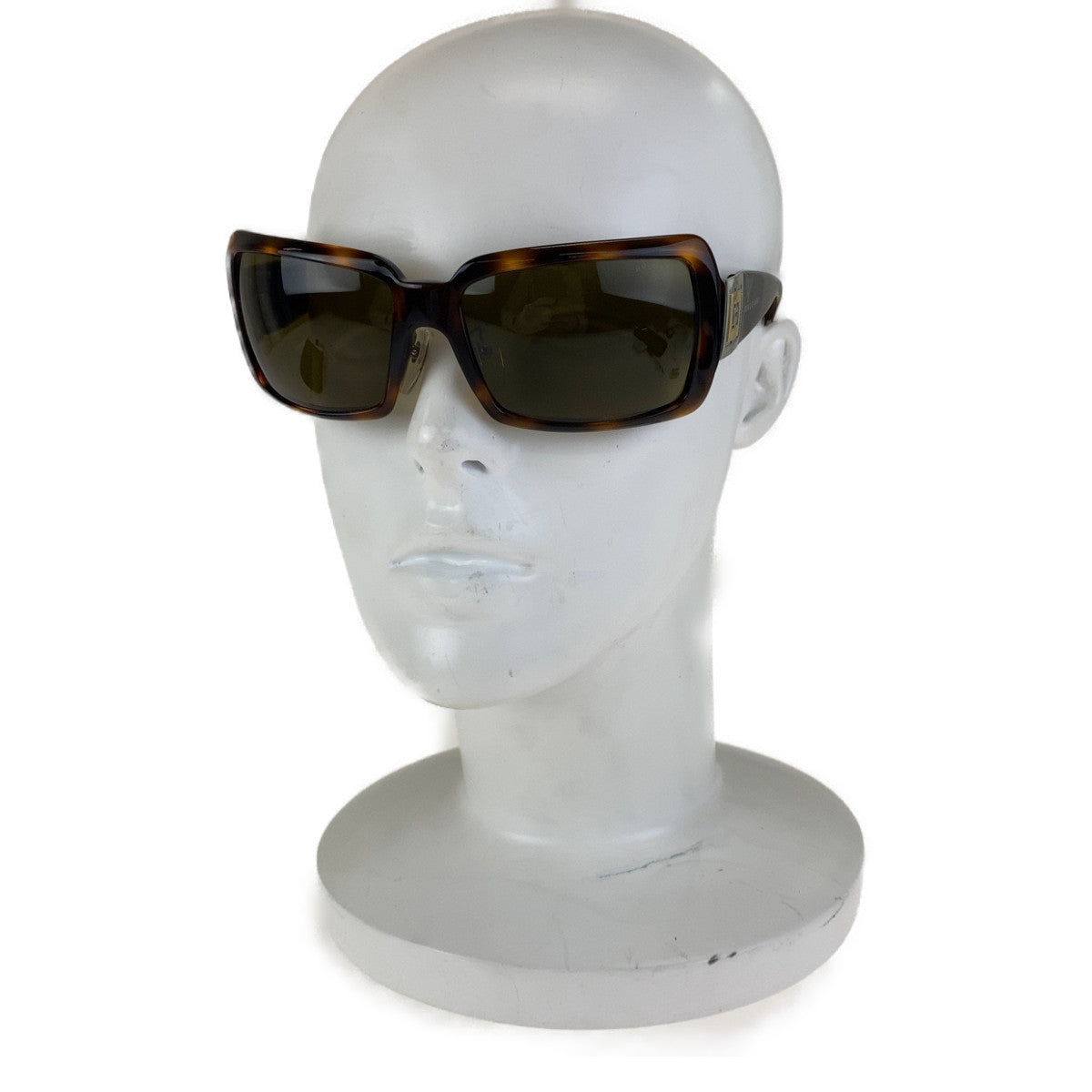 Bvlgari Brown Rhinestone Plastic Square Sunglasses