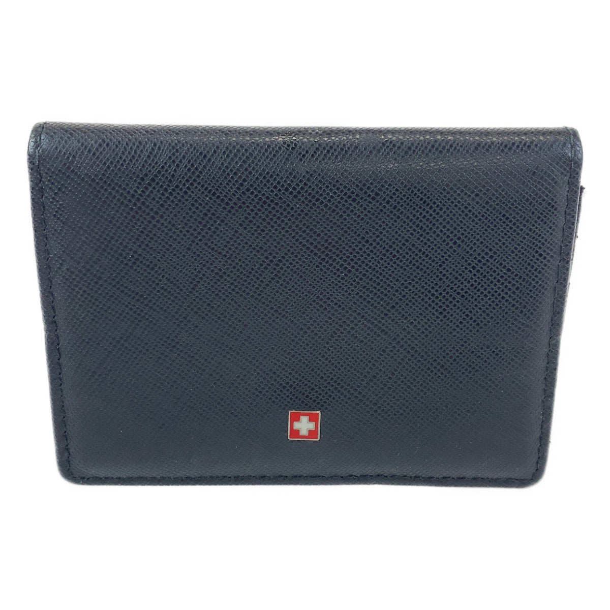 SWISS MILITARY Leather Card Case Black 307003 in Good Condition