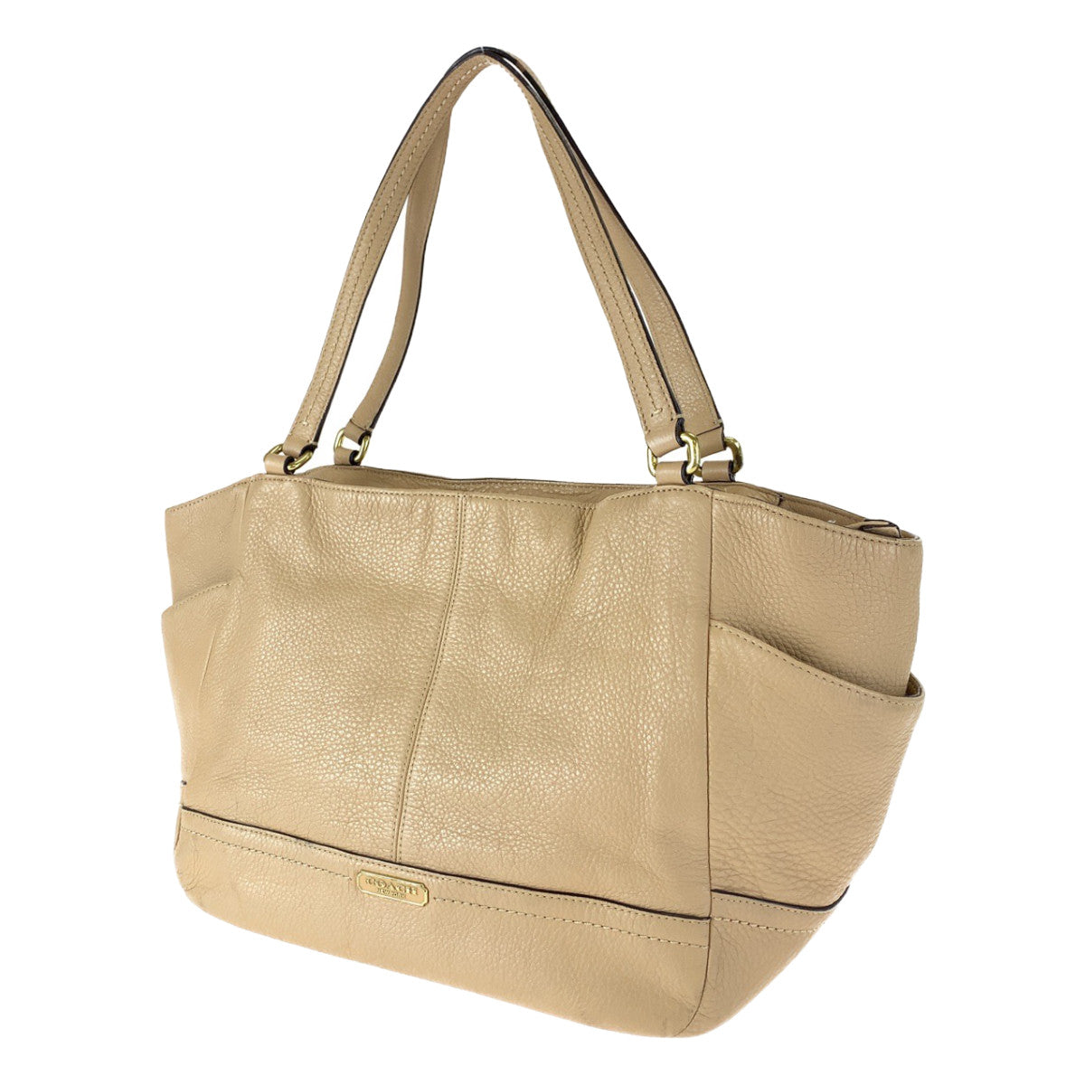 Coach Beige Leather Tote Bag F23284 in Very Good Condition